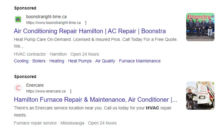 Google Search Ads for HVAC businesses